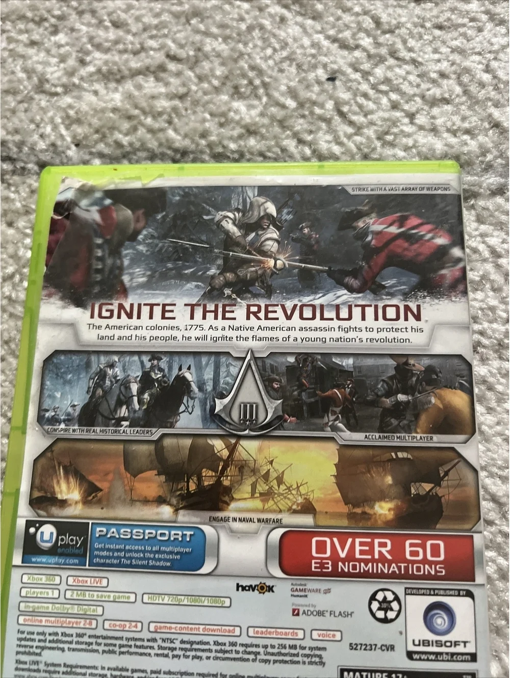 *Lot Of 3* Assassins Creed 3/Rouge/Revelations Xbox 360